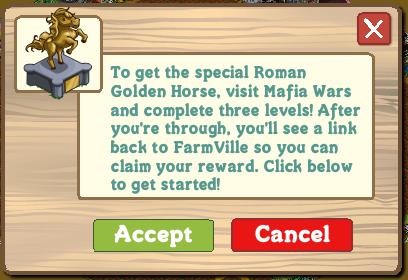 FarmVille Roman Golden Horse - Mafia Wars Promo