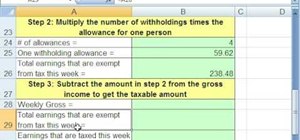 Calculate income tax payroll deductions in MS Excel