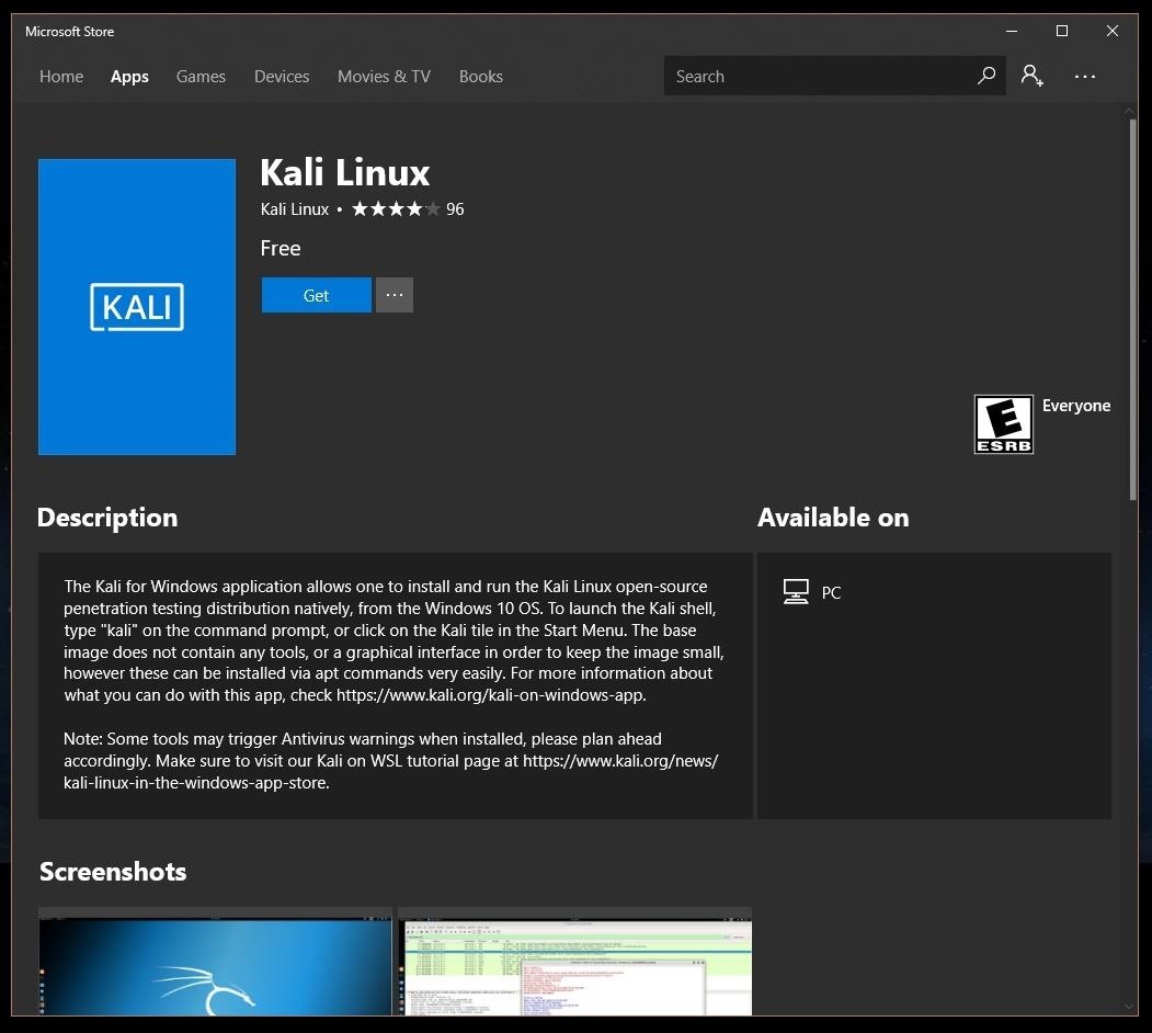 How to Run Kali Linux as a Windows Subsystem