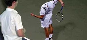Practice your leg push on a tennis serve