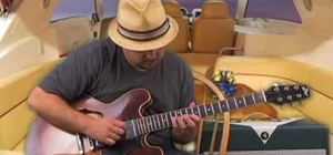 Jam and solo with a D blues scale on electric guitar