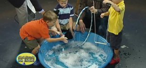 Make a fun bubble maker out of a plastic kiddie pool