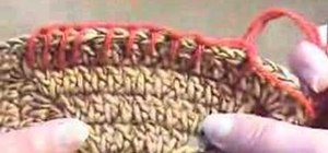 Embroider the blanket stitch on crocheted projects