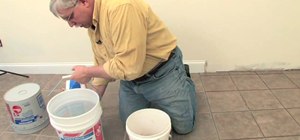 Mix and use sanded floor grout
