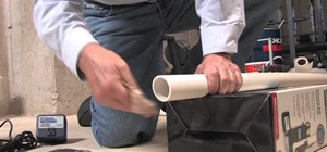 Cut and glue PVC pipes for sump pump system installations