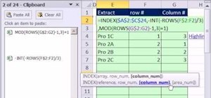 Extract the rows in a data set to 1 column in MS Excel