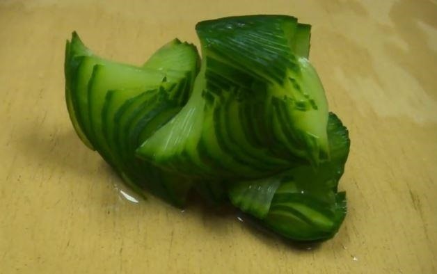 How to Turn an Innocent-Looking Cucumber into a Slithering Snake Using a Sharp Knife & Precise Cuts