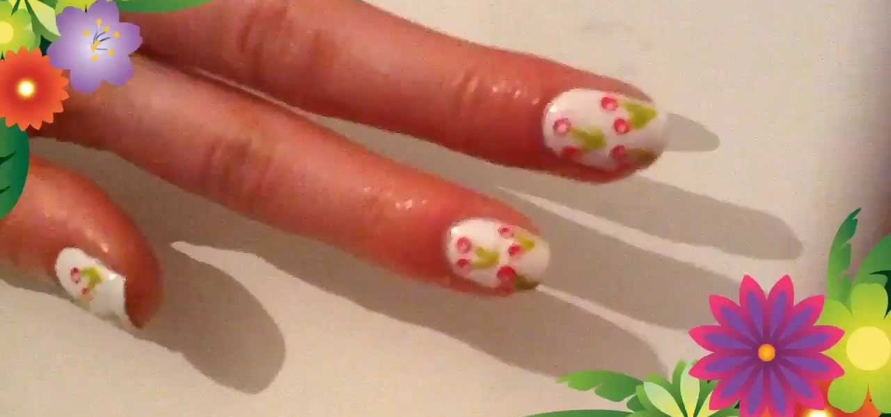 Paint a Cute Cherry Design on Fingernails