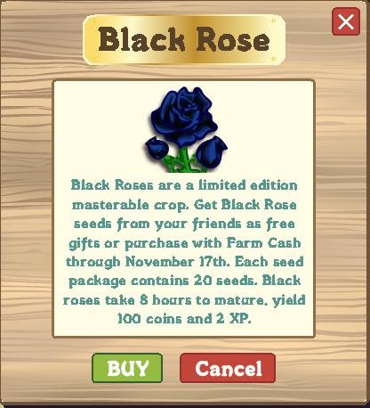 FarmVille Black Roses - Limited Edition Giftable Seeds