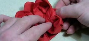Make an origami lotus flower from a napkin