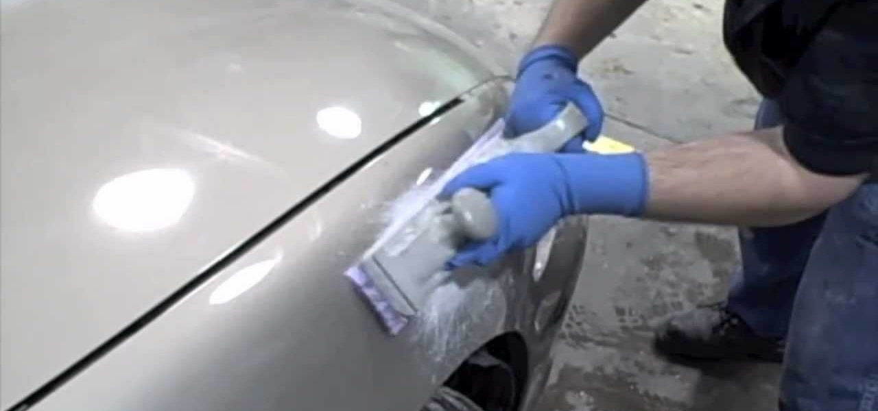 How to Repair a minor dent on a car with body filler & block