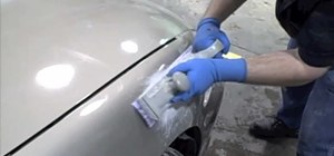 Repair a minor dent on a car with body filler & block sanding