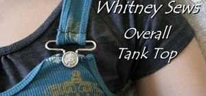 Upcycle an old tank into an overall tank top