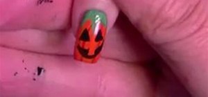 Paint Jack O Lantern Halloween Nails