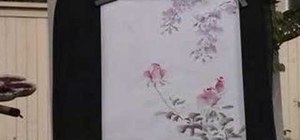 Paint roses and wisteria with bees in watercolors