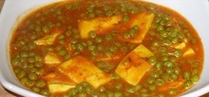 Make Indian mattar paneer (peas and cheese)