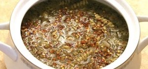 Cook whole brown lentil soup (aka voseph shorba)