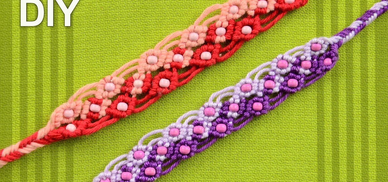 Two Color Macrame Bracelet with Beads - Tutorial