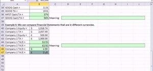 Perform basic financial ratio analysis in Microsoft Office Excel