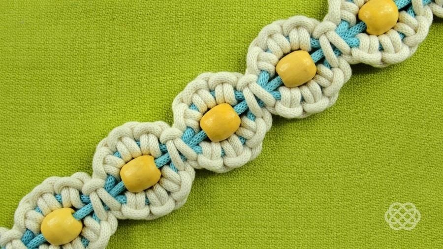 Macrame Flower Motif with Pearl in Center