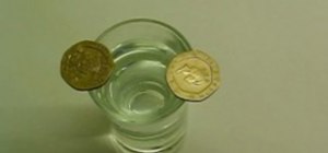 Do the glass and two coin bar trick