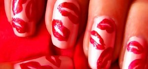 Create a red hot lips nail polish design