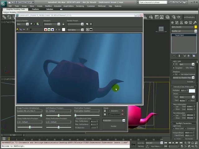 Create underwater lighting in 3D Studio Max