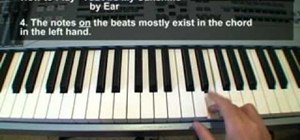 Play various three chord songs by ear on the piano based off of melody
