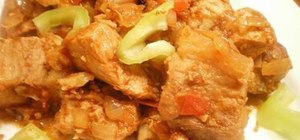 Make Filipino pork binagoongan (pork w/ shrimp paste)