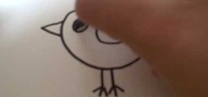 Draw a cartoon chick or bird
