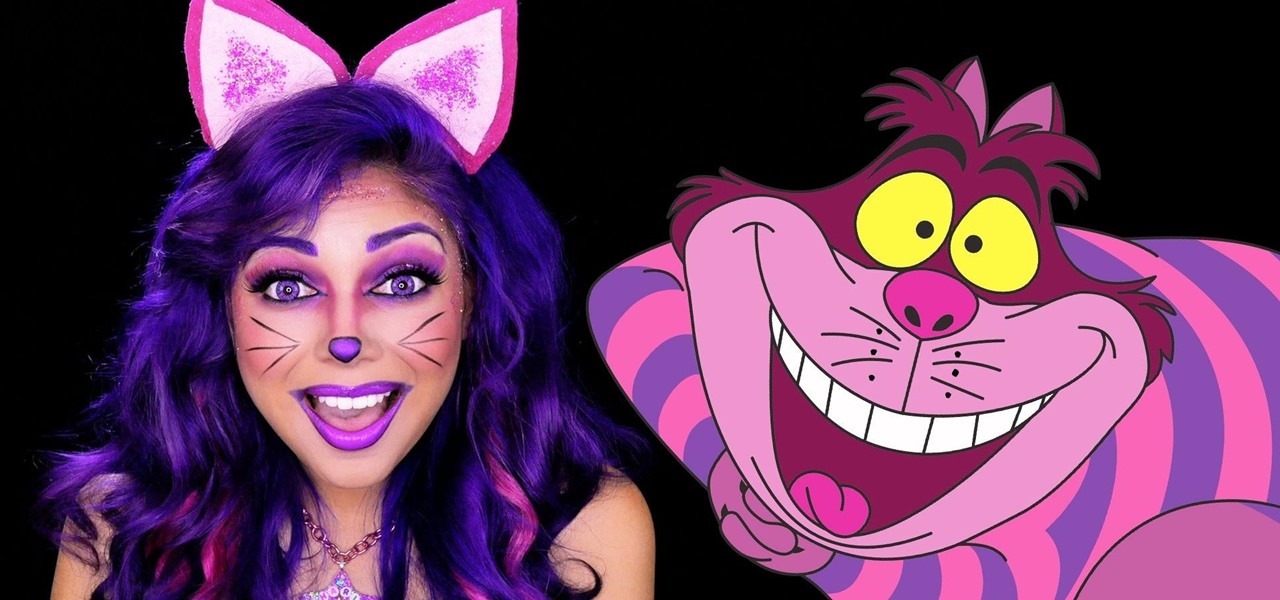 Perfect the Cheshire Cat's Purple Makeup Look for Halloween