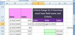 Use Excel's DSUM & DMAX functions with date criteria