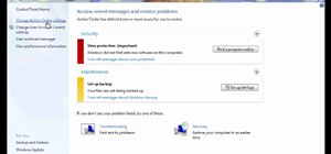 Disable security notifications in Microsoft Windows 7