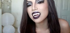 Create a sultry dark vampire makeup look for Halloween