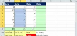 Round only the total column with SUM & ROUND in Excel