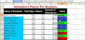 Use conditional formatting for a student attendance report in Microsoft Excel