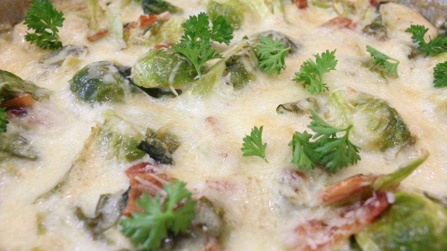 How to Make Cheesy Bacon Brussel Sprouts