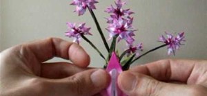 Make a bulb flower from folded paper with origami
