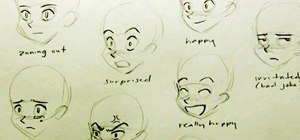Draw multiple manga facial expressions
