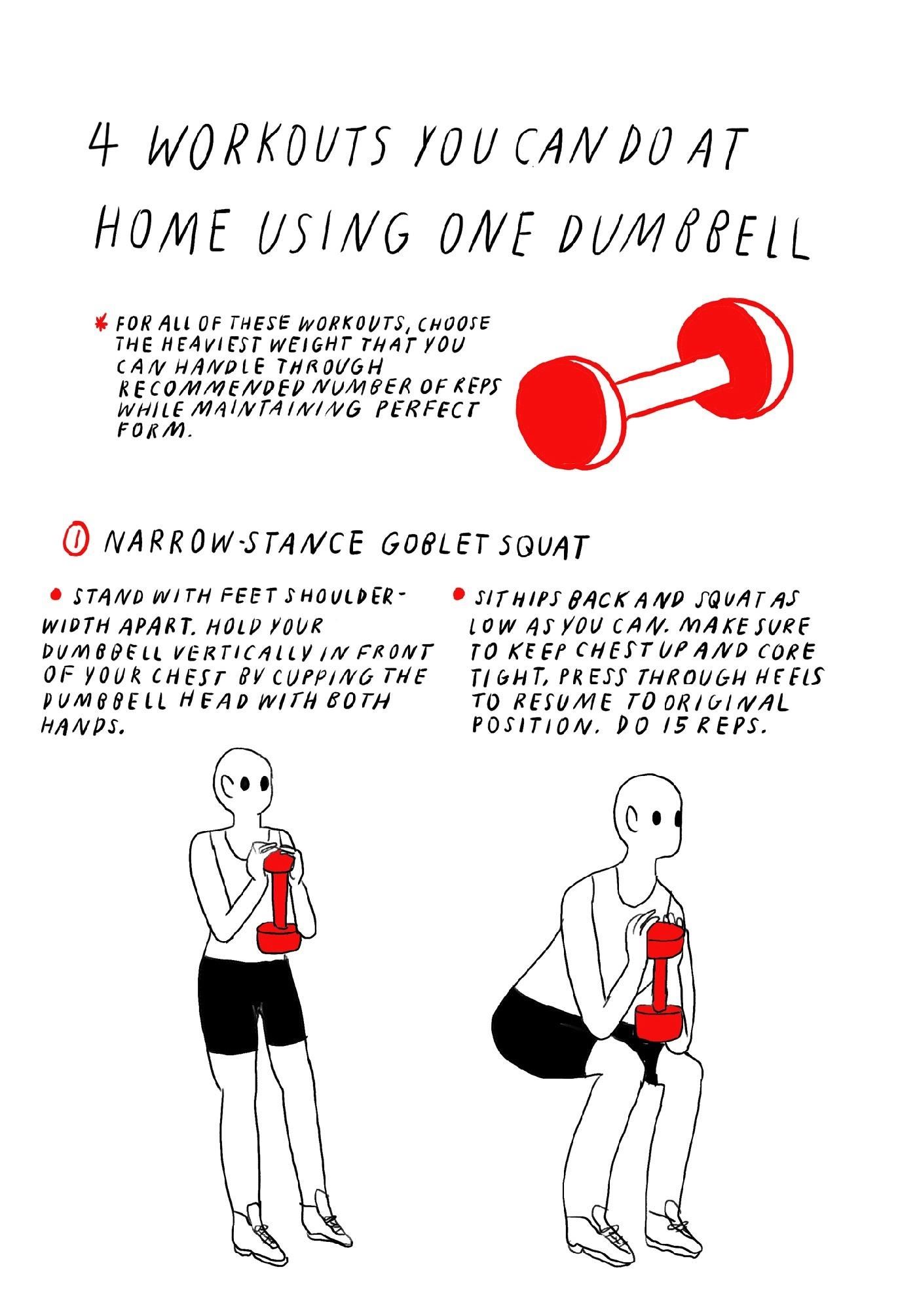 4 Exercises You Can Do at Home Using Only One Dumbbell