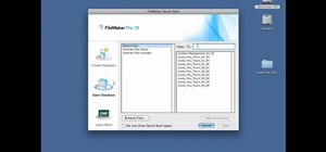 Use the quick start screen in FileMaker Pro 10
