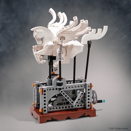 Flying Pegasus Operated with LEGO Gears & Cranks