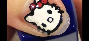 Create a Hello Kitty nail paint design
