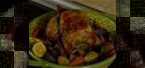 Make herb-roasted chicken in a rotisserie brick oven