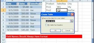 Format field names in Microsoft Excel