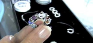 Make an elastic Bali bead & crystal ring