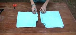 Turn an old towel into shorts