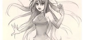 Draw the main body of an anime or manga style girl