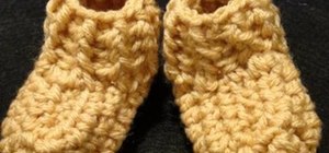 Crochet a rib cuff baby bootie